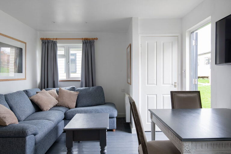 living room in our Luxury holiday lodges in Kent at Bedgebury Park.