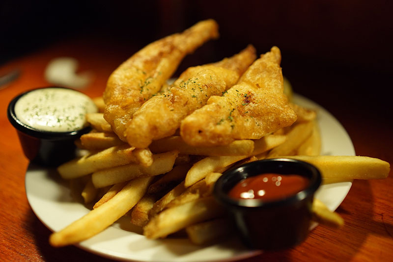 Fish and chips in pub